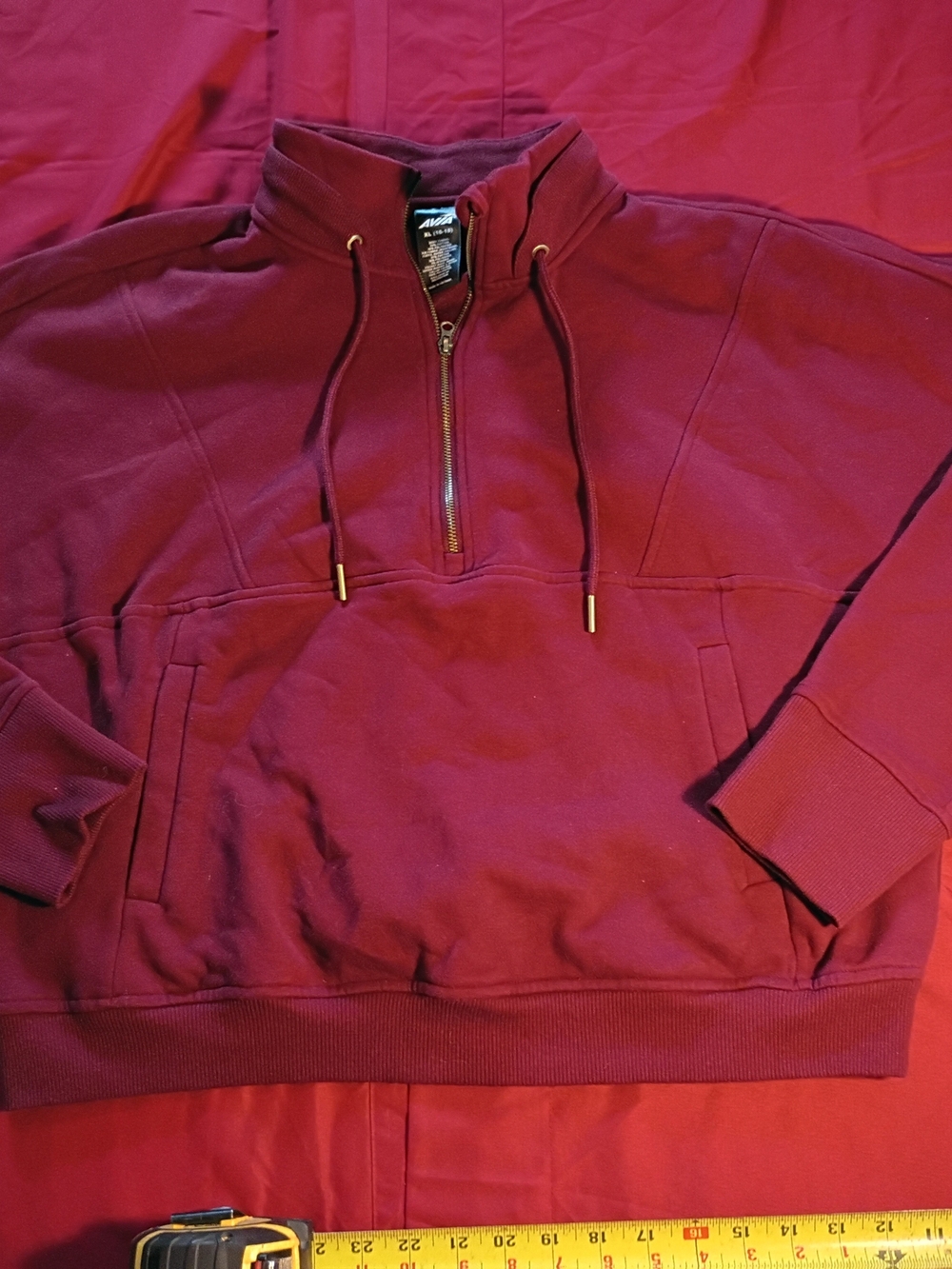 Avia Men’s Zip-Up Pullover Sweater in Maroon
